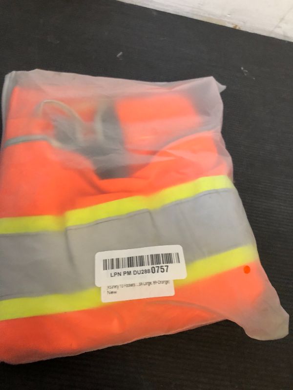 Photo 1 of JKSafety 10 Pockets Class 2 Hi-Vis Zipper Front Safety Vest | Cushioned Collar | High Reflective Tapes with Extended Neon Yellow Strips | Meets ANSI/ISEA Standards (3X-Large, 89-Orange)