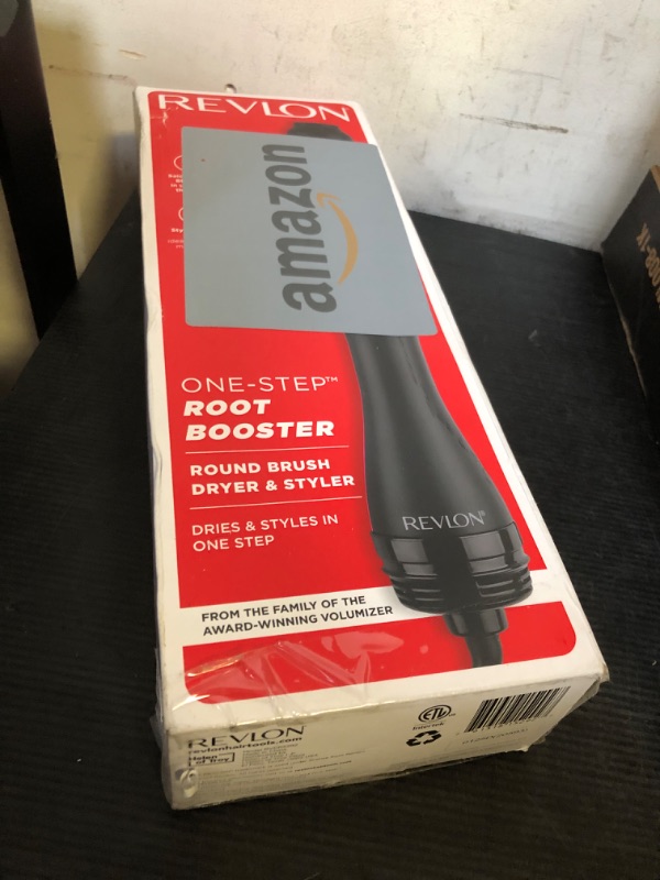 Photo 1 of REVLON One-Step Hair Dryer and Styler - Root Booster Round Brush for Styling, Dryer Brush for Fast and Easy Salon-Quality Blowout, More Shine and Less Frizz (1-1/2 in)