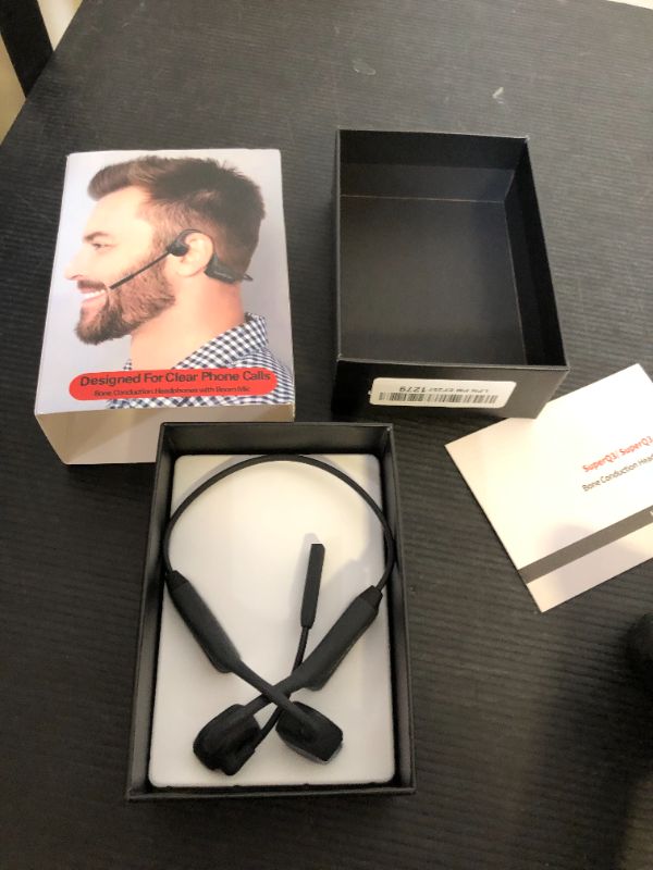 Photo 1 of YouthWhisper Bone Conduction Headphones with Boom Mic Bluetooth Open Ear Wireless Computer Headsets PC with Mic Noise Canceling Bluetooth Earphones with Microphone for Office Use Driving Meeting