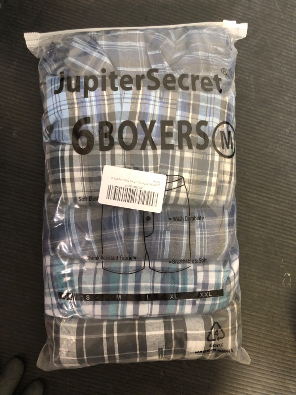 Photo 1 of JupiterSecret Men's Underwear Woven Boxers for Men Pack Cotton Boxer Shorts Elastic Waistband
