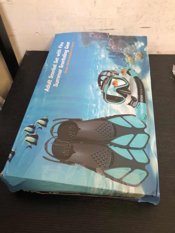 Photo 1 of Ubekezele Snorkeling Gear for Adults Men Women,4 in 1 Snorkel Set with Panoramic View Diving Mask Anti-Fog Anti-Leak,Dry Top Snorkel,Fins and Travel Bag for Swimming,Snorkeling and Travel Diving