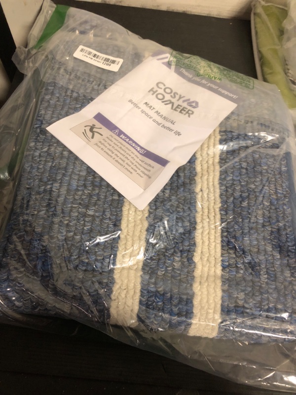 Photo 1 of COSY HOMEER Long Kitchen Floor Mats for in Front of Sink Super Absorbent Kitchen Rugs and Mats 24"x59" Non-Skid Kitchen Mat Standing Mat Washable,Polypropylene,Blue,Frame