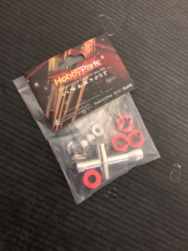 Photo 1 of HobbyPark Aluminum 12mm Hex Wheel Hubs Adapters with Locknuts for Arrma Granite Voltage MEGA 2WD Granite 4X4 Big Rock Senton, Set of 4 (Red)