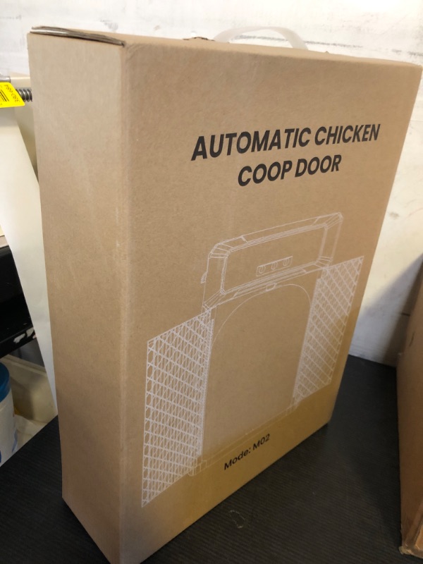 Photo 1 of Solar-Powered Automatic Chicken Coop Door with LCD Screen - 4 Open Modes (Timer, Light Sensor, Remote, Manual) - Rechargeable Double-Direction Electric Poultry Door for Secure & Convenient Coop Access