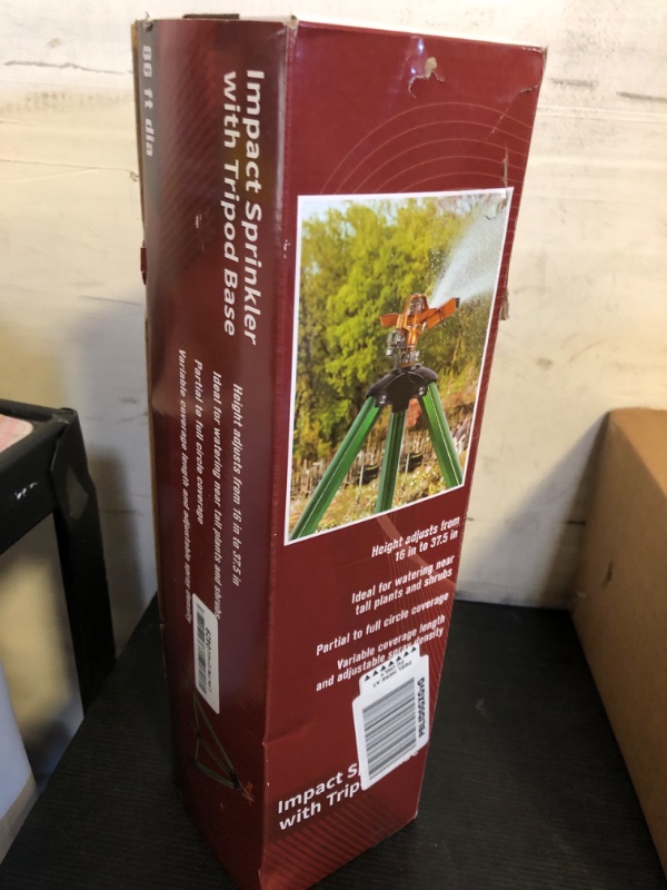 Photo 1 of Biswing Impact Sprinkler Head on Tripod Base, Heavy Duty Lawn Sprinklers, 360 Degree Large Area Irrigation, Brass Sprinkler Nozzle & Solid Alloy Metal Extension Legs Flip Locks, 1 Pack