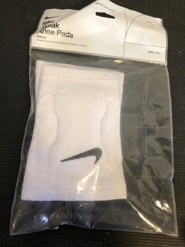 Photo 1 of Nike Streak Dri-Fit Volleyball Knee Pads (White, XS/S)
