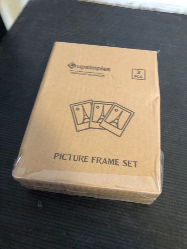 Photo 1 of upsimples 5x7 Picture Frame Set of 3, Made of High Definition Glass for 5 x 7 Gold Frames, Wall and Tabletop Display Thin Border Photo Frame for Home Décor