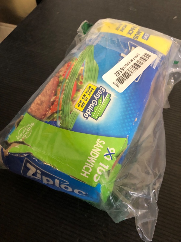 Photo 1 of Ziploc Sandwich and Snack Bags with EasyGuide Texture, Plastic Storage Bags with Grip 'n Seal Technology, 105 Bags Total
