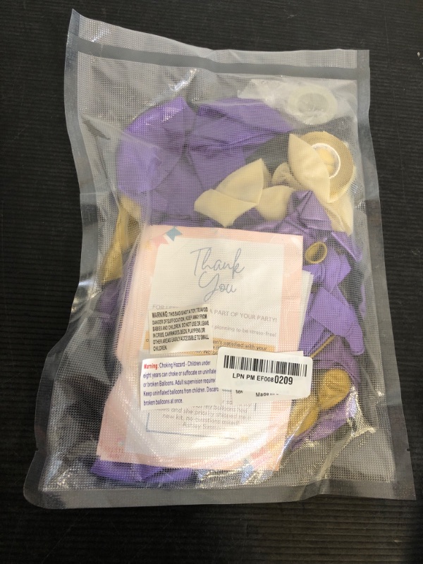 Photo 1 of ALL-IN-1 Purple and Gold Balloon Arch & Garland Kit – Small and Large Purple Gold Balloons with Confetti – Lavender, Dark Purples, Pastel Purples Lilac Party Decorations for Birthday and Graduation