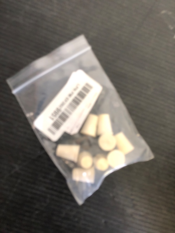 Photo 1 of BokWin 10 Pcs Tapered Rubber Stopper Plug 000# Solid Rubber Stoppers for Lab Tube(White-8 * 13 * 17mm)