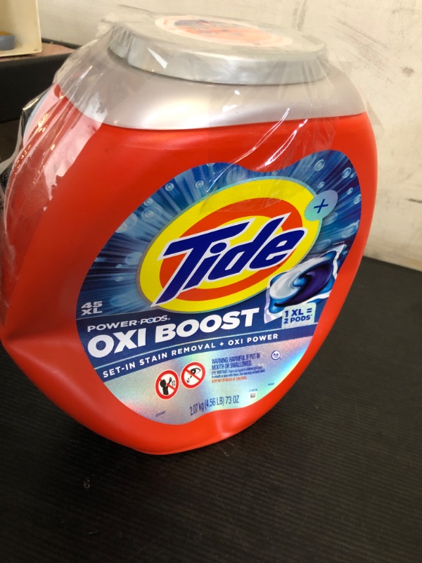 Photo 1 of Tide Oxi Boost Power PODS Laundry Detergent Pods, 45 Count, Stain Remover Plus Oxi Power
