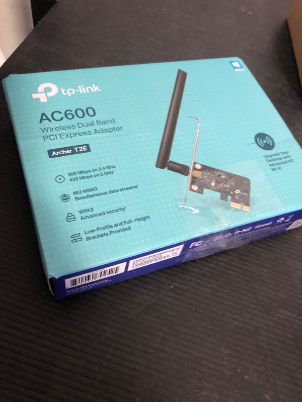 Photo 1 of TP-Link PCIe WiFi Card AC600 for Desktop PC, Dual Band Wireless Internal Network Card(Archer T2E) High-Gain Antenna, MU-MIMO, WPA3, Low Profile, Supports Windows 10/11