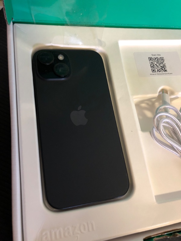 Photo 1 of Apple iPhone 15, 128GB, Black - Unlocked (Renewed Premium)