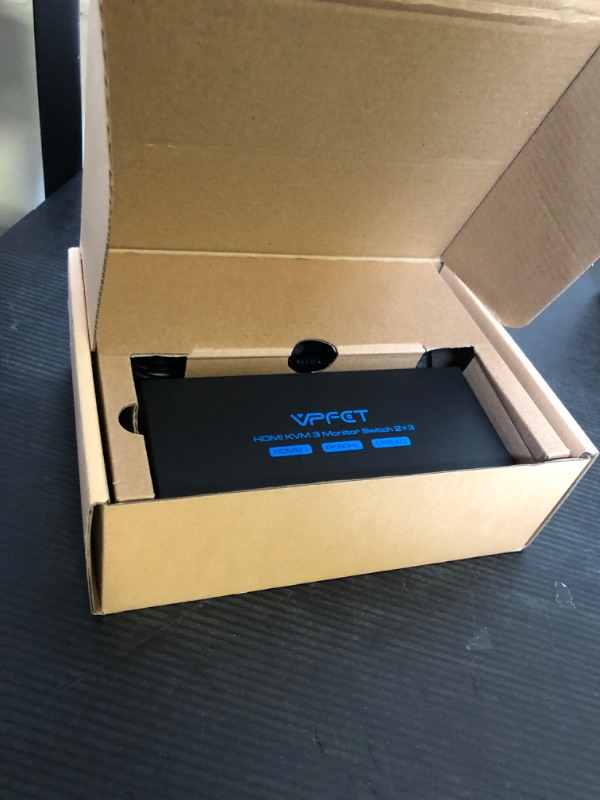 Photo 1 of 8K@60Hz HDMI KVM Switch 3 Monitors 2 Computers 4K@120Hz USB 3.0 KVM Switches for 2 PC Share Triple Monitor and 4 USB Ports Supports Extended&Duplicate Mode.Wired Controller DC 12V/1A Adapter Included