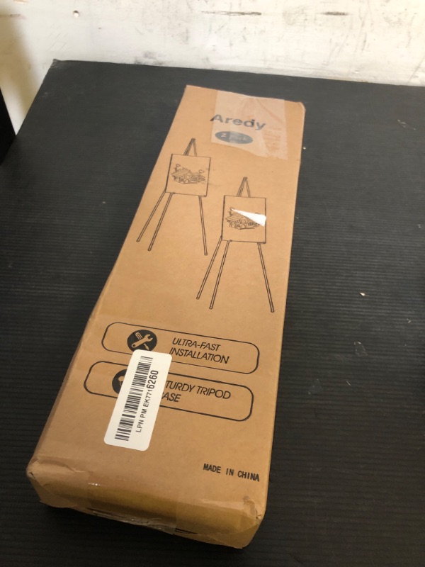 Photo 1 of Easel Stand for Sign, Aredy 63" Portable Painting Easel, Lightweight Metal Easels for Painting Canvas, Wedding Sign (2 Pack)