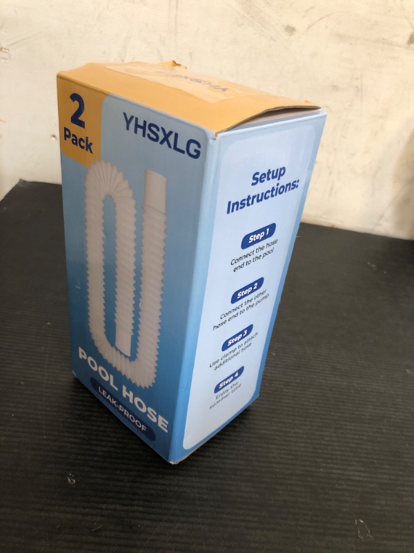 Photo 1 of Pool Hoses for Above Ground Pools, 1.25 x 51 Inch Hose for Filter Pump, Compatible with Filter Pump 607, 637 (2 Hoses + 4 Metal Clamps)
