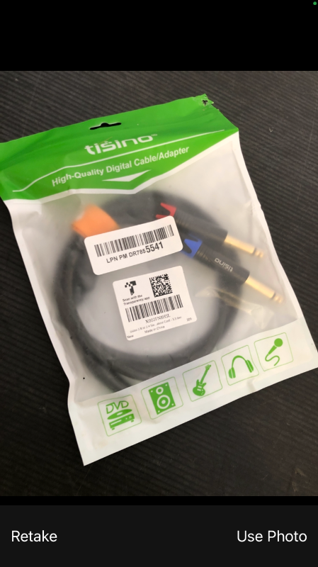 Photo 1 of Tisino 1/8 to 1/4 Stereo Cable, 1/8 Inch TRS Stereo to Dual 1/4 inch TS Mono Y-Splitter Cable 3.5mm Aux Mini Jack to Jack Breakout Cord - 3.3 feet