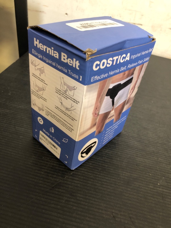 Photo 1 of COSTICA Hernia Belts for Men, Inguinal Hernia Support Belt for Men and Women, Adjustable Groin Belt Fits Left or Right Side, Support Truss for Inguinal, 1 Removable Compression Pad, 1 PCS, L/XL