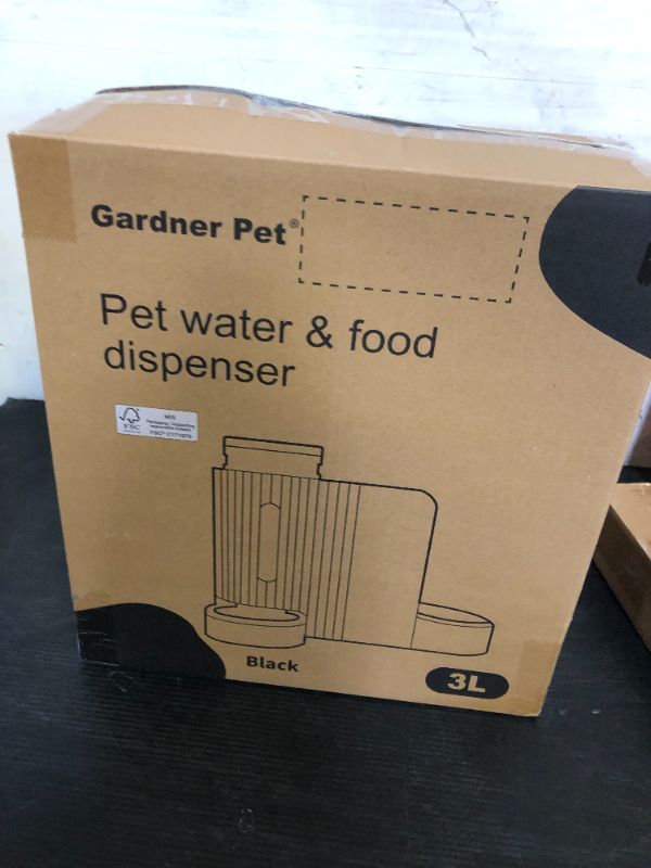 Photo 1 of Gardner Pet Automatic Gravity Cat Food Feeder and Water Dispenser Stainless Steel Two-in-One Set Large Capacity Dispenser for Pets Dogs, Puppies, Kittens