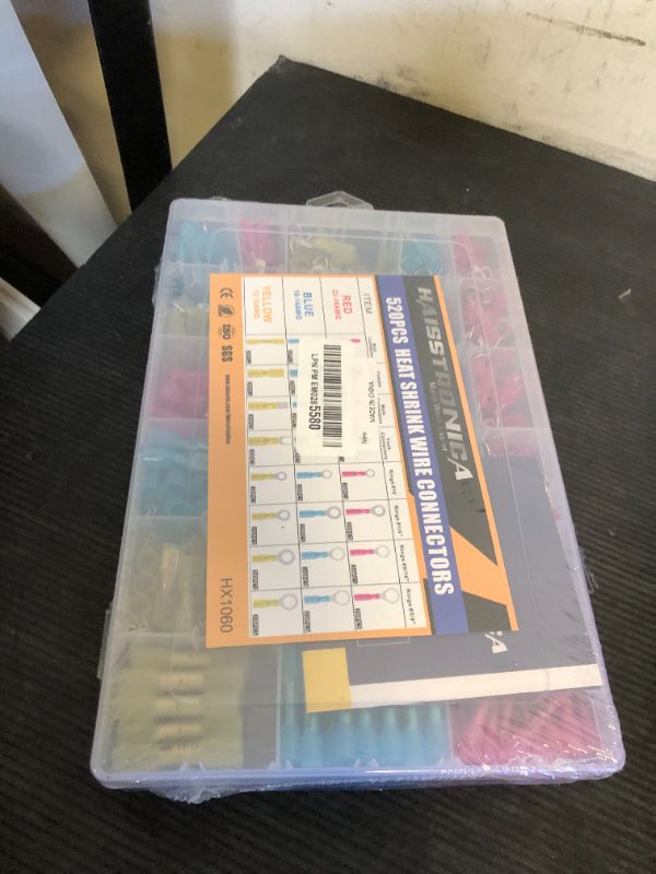 Photo 1 of haisstronica 520PCS Marine Grade Heat Shrink Wire Connectors-Electrical Connectors Kit of Tinned Red Copper,16-14 22-16 12-10 Gauge Crimp Insulated Ring Fork Spade Butt Splices(3Colors/24Size)