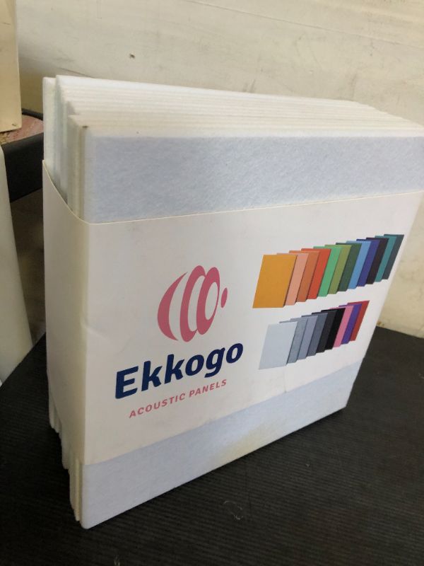 Photo 1 of Ekkogo Acoustic Panels 12-Pack Soundproof Wall Panels 12"X12"X0.4" Sound Panels High Density Sound Dampening Panels - [White Square]