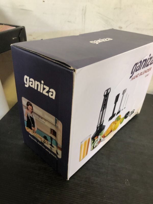 Photo 1 of Ganiza Immersion Blender Handheld, 6 in 1 Hand Blender Stainless Steel Blade, 15 Speed Stick Blenders Electric, 800ml Mixing Beaker, 600ml Chopper, Whisk, Frother, Potato Masher