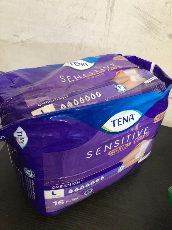 Photo 1 of Tena Sensitive Care Overnight Incontinence Underwear for Women Large. 16 count (New Sizing)
