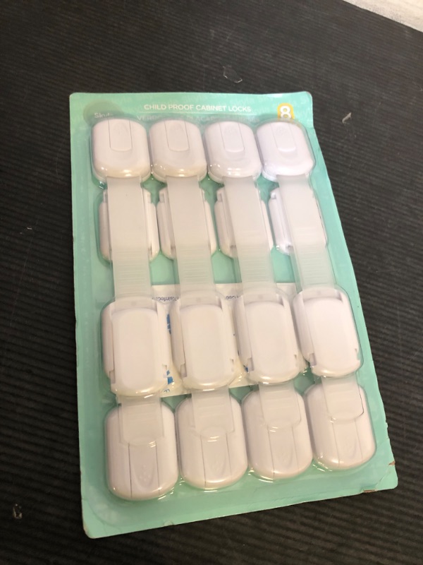 Photo 1 of SKYLA HOMES Baby Locks (8-Pack) Child Safety Cabinet Proofing - Safe Quick and Easy 3M Adhesive Cabinet Drawer Door Latches No Screws & Magnets Multi-Purpose for Furniture Kitchen Ovens Toilet Seats