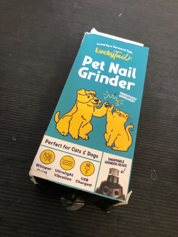 Photo 1 of LuckyTail Pet Nail Grinder for Dogs and Cats - Super Quiet and Low Vibration Electric Dog Nail Grinder with 2 LED Lights - USB Rechargeable and Cordless - 2 Speeds - Small to Large Pets