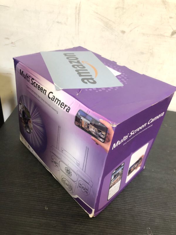 Photo 1 of 4MP Pan/Tilt Security Camera Triangle 3 Lens Camera Outdoor WiFi,Plug-in Cable Auto Tracking, Human Detection, Light Alarm, Color Night Vision, 2.4G WiFi,SD card Slot with TF64G Card