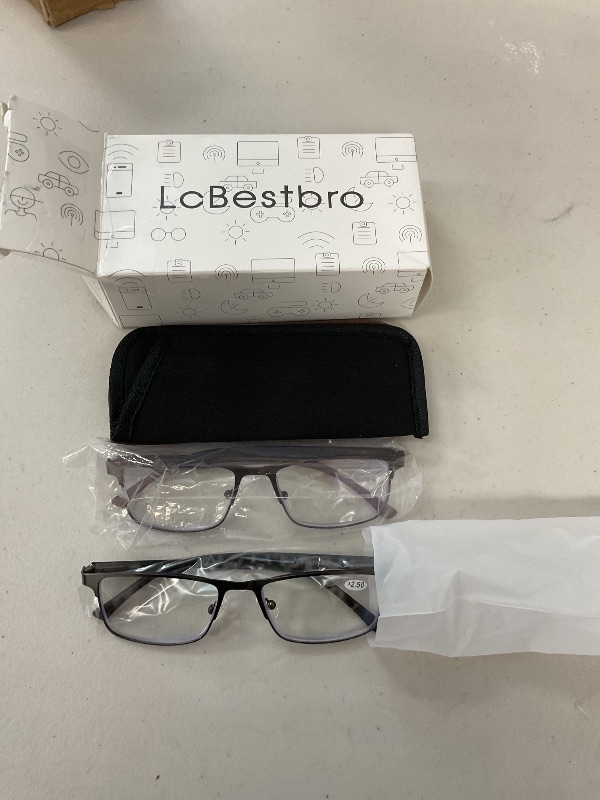 Photo 1 of MISSING ONE PAIR Lcbestbro 3 Pack Business Blue light Blocking Reading Glasses for Men, 2.5 Metal Readers