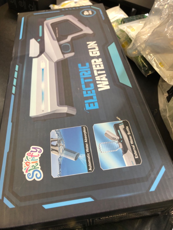Photo 1 of Electric Water Gun for Adults Kids,Battery-Powered Squirt Toy with Tank, LED Light,Automatic Water-Absorption,Summer Outdoor Beach Play,Pool Garden Fun for Kids Age 8 9 10