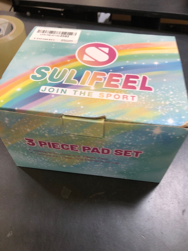 Photo 1 of SULIFEEL Rainbow Unicorn Knee Pads for Kids Knee Elbow Pads Wrist Guards with Drawstring Bag Adjustable Protective Gear Set for Girls Roller Skating Bike Cycling Skateboard Scooter