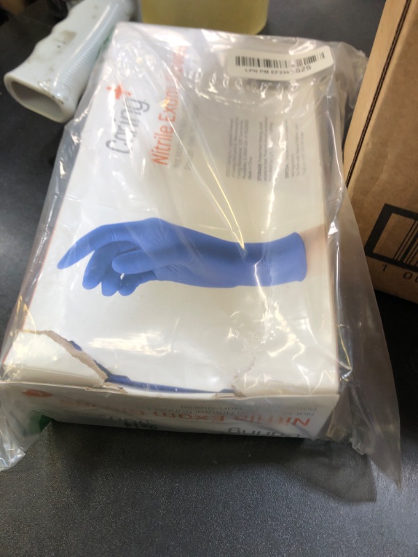 Photo 1 of Caring Nitrile Exam Gloves (100ct), Powder Free and Not Made with Natural Rubber Latex, Gloves for Medical Use, Cleaning, Food Prep and More, Large