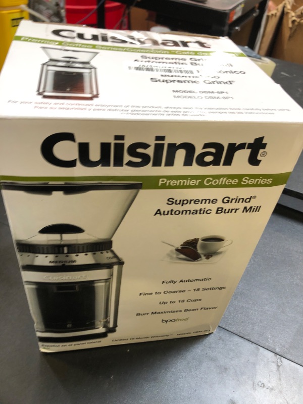 Photo 1 of CUISINART Coffee Grinder, Electric Burr One-Touch Automatic Grinder with18-Position Grind Selector, Stainless Steel, DBM-8P1