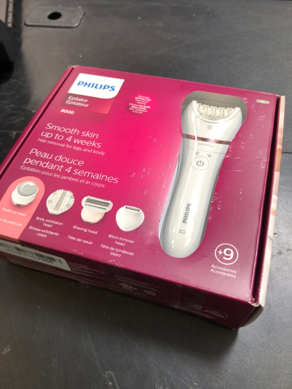 Photo 1 of Philips Beauty Epilator Series 8000 5 in 1 Shaver for Women, Trimmer, Pedicure & Body Exfoliator + 9 Accessories, BRE740/14