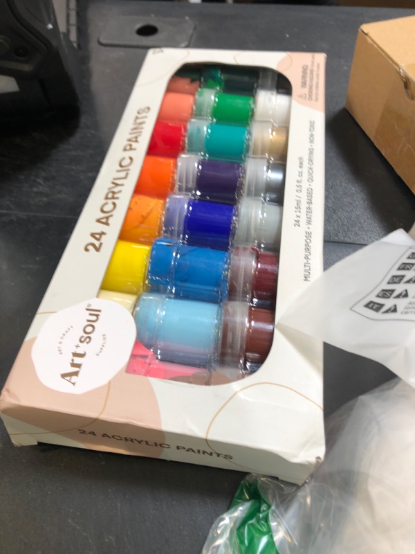 Photo 1 of Art+soul Acrylic Paint Set - 24 Vibrant Colors, 0.5oz/15ml Jars, Non-Toxic - Elevate Your Creative Journey with Exceptional Painting Results!