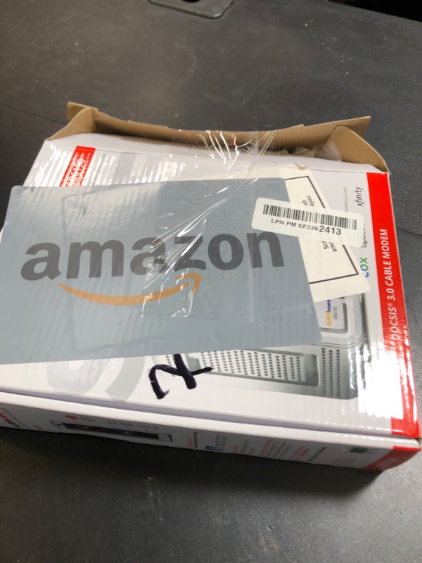 Photo 1 of ARRIS (SB6190) - Cable Modem - Fast DOCSIS 3.0 32x8 Gigabit Cable Modem, For Comcast Xfinity, Cox, Spectrum and more, 1 Gbps Port, 800 Mbps Max Internet Speed, 2 Year Warranty - (No Built-in Wifi)