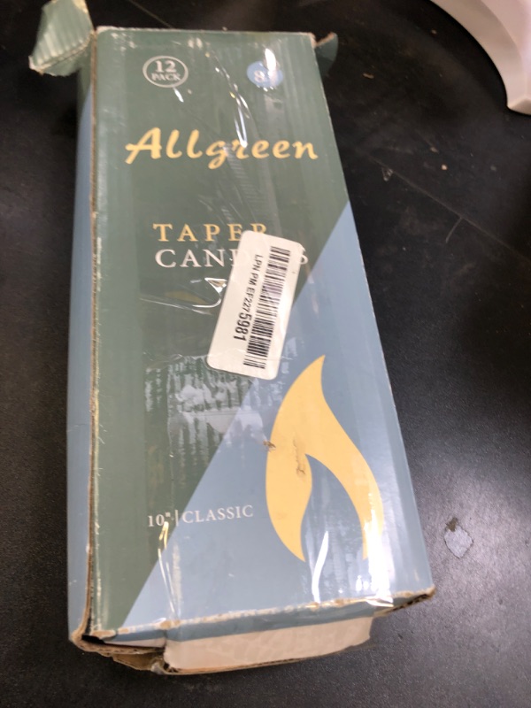 Photo 1 of 12 Pack White Taper Candles - Taper Candles 10 Inch Dripless, Smokeless & Unscented - 8 Hours Long Burning - Tall Candlesticks - Ideal for Weddings, Dinner Parties, Home Decor, Birthday Party