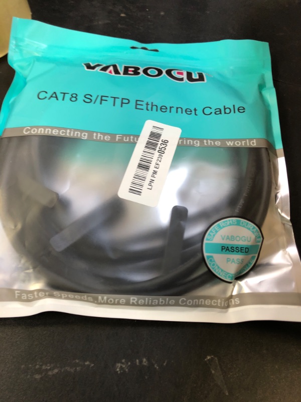 Photo 1 of Cat 8 Ethernet Cable, 10ft Heavy Duty High Speed Internet Network Cable, Professional LAN Cable, 26AWG, 2000Mhz 40Gbps with Gold Plated RJ45 Connector, Shielded in Wall, Indoor&Outdoo
