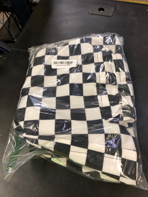 Photo 1 of FYCFSLMY Black and White Checkered Pattern Backpack with Adjustable Straps, Suitable for Travel Picnics Activities