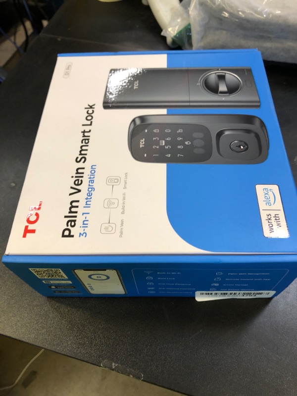 Photo 1 of TCL D1 Pro Palm Vein Smart Lock, Keyless Entry Door Lock, Upgraded Rechargeable Battery, Front Door Smart deadboalt, App Remote Control, Auto-Lock, Waterproof, Works with Alexa