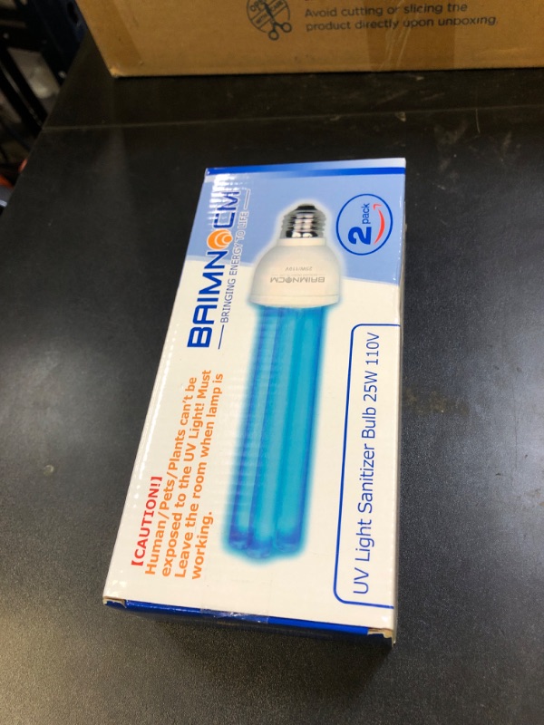Photo 1 of BAIMNOCM 2 Pack UVC Light Bulb Ozone Free, UV Lamp 25 Watt, 254nm Weavelength UV-C lamp for Basement E26 Base 2 Count