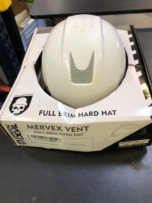 Photo 1 of Full Brim Hard Hat with Built-in Visor Vented Construction Safety Helmet OSHA Approved Cascos De Construccion Work Hardhats Helmets with Cooling Towel for Men&Women Adjustable Ratchet Suspension