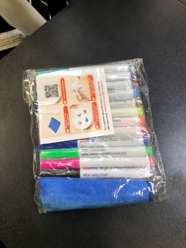 Photo 1 of IRWPITW Magical Water Painting Pens for Kids, 12 Colors Magic Drawing Pen Bundle, Kiddies Create Magic Pen Floating Ink Drawings Set with Spoons and Towel, Tattoo Water Marker Gifts for Boys and Girls