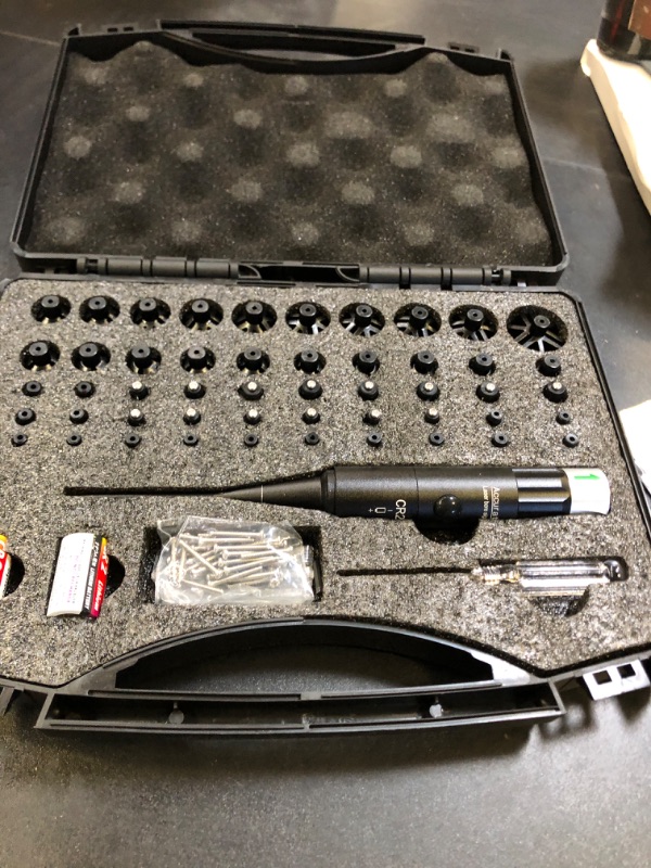 Photo 1 of Professional Laser Bore Sighting Kit? Green Bore Sight with 50 Adapters - Multiple Caliber Bore Sighter Perfectly Choice for All Gun - .17 Cal to 12GA Rifle Pistol Boresighter