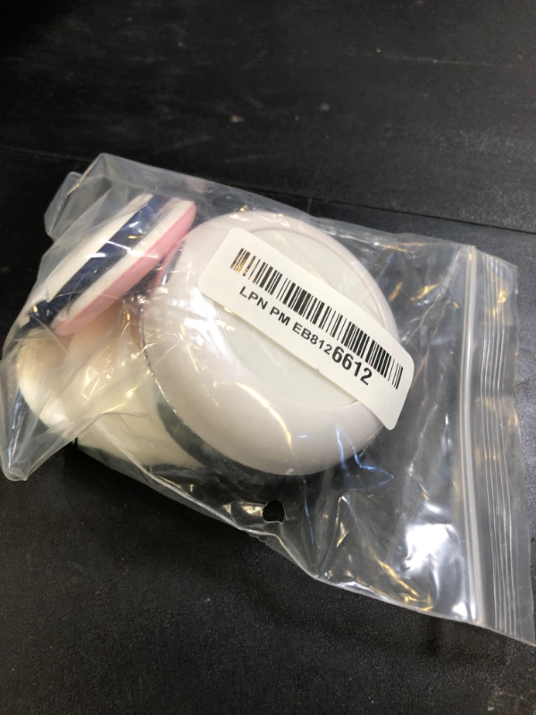 Photo 1 of 15ml 0.5oz White Empty Luxurious Powder Puff Container with Sponge Puff and Mirror, Portable Make up Powder Container Case with Extra 2 Sponges and 4 Puffs, Refillable Foundation BB Cream Box