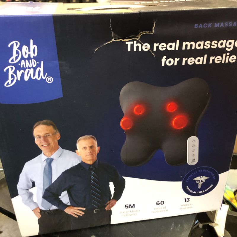 Photo 1 of BOB AND BRAD Back Massager with Heat and Remote, EZBack Plus Neck Massager for Pain Relief Deep Tissue, Shiatsu Massage Pillow with 3 Level for Full Body, FSA HSA Eligible Ideal Gifts for Women Men ?