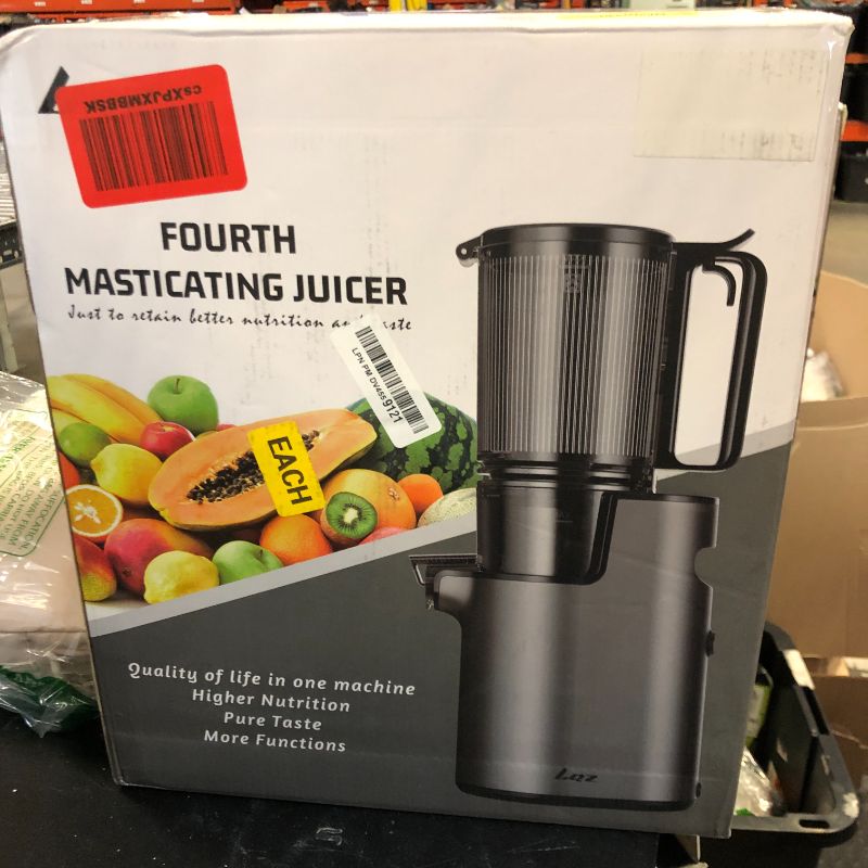 Photo 1 of Cold Press Juicer, Masticating Juicer with 5.4" Wide Feed Chute, 350w Slow Juicer Machines Fit Whole Vegetables and Fruits with High Juice Yield, Easy to Clean (Black)