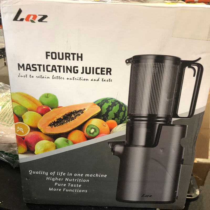 Photo 1 of Cold Press Juicer, Masticating Juicer with 5.4" Wide Feed Chute, 350w Slow Juicer Machines Fit Whole Vegetables and Fruits with High Juice Yield, Easy to Clean (Black)